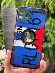 iPhone "12 Pro Max" Silicone "Retro" Edition Case - Blue