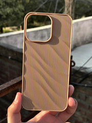 iPhone “15 Pro Max” Premium Silicone “Wavy” Case - Gold