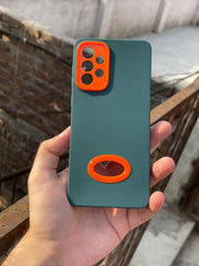 Samsung Galaxy "A73" Silicone "Holo Camera Ring" Case - Green