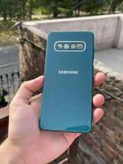 Samsung Galaxy "S10 Plus" Tempered Glass "Chrome" Case - Green