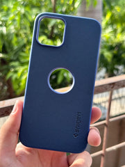 iPhone "11 Pro" Spigen Rugged Texture "LOGO-CUT" Case - Blue