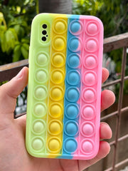 iPhone "X/XS" Fidget Stress Release Pop-Up Case - Green & Pink