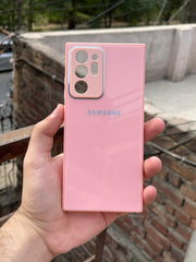 Samsung Galaxy "Note 20 Ultra" Tempered Glass "Chrome" Case - Pink