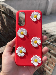 Vivo "Y20" Silicone Case Edition "Flower Back" - Red