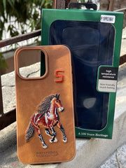 iPhone "15 Pro Max" Polo Embroidered Case - Brown