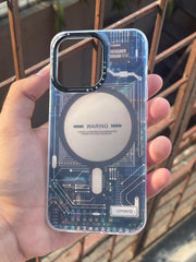 iPhone "13 Pro" Translucent Circuit Case - Blue