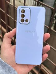 Oppo "F19" Tempered Glass "Chrome" Case - Purple