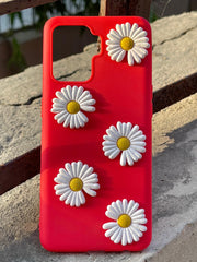 Oppo "F19 Pro" Flower Back Silicone Case - Red