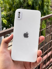 iPhone "XS Max" Tempered Glass "Solid" Case - White