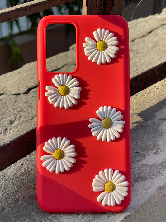 Oppo "A54" Flower Back Silicone Case - Red