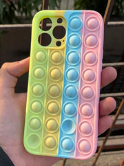 iPhone "13 Pro Max" Fidget Stress Release Pop-Up Case - Green & Pink