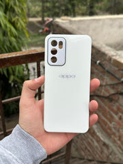 Oppo "A16" Tempered Glass "Chrome" Case - White