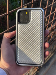 iPhone "12 Pro Max" K-Doo Mars Carbon Fiber Textured Case - Silver