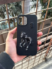 iPhone "12 Pro Max" Polo Embroidered Case - Black