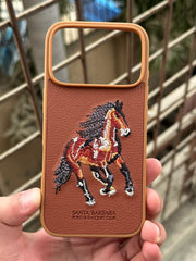 iPhone "17 Pro" Polo Embroidered Case - Brown