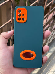 Samsung Galaxy "A51" Silicone "Holo Camera Ring" Case - Green