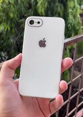 iPhone "7/8" Tempered Glass "Chrome" Case - White