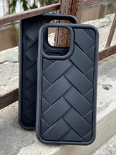 iPhone "13 Pro Max" Premium Silicone "Woven-Bamboo" Case - Black