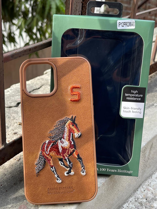 iPhone "12 Pro Max" Polo Embroidered Case - Brown