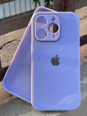 iPhone "14 Pro" Tempered Glass "Chrome" Case - Lilac