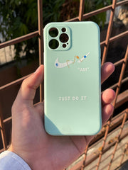 iPhone "12 Pro" Silicone "Just Do It" Case - Lime