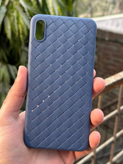 iPhone "XS Max" Premium Woven "Leather Feel" Case - Blue