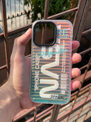 iPhone "14 Pro" Rainbow Translucent Case - Blue Nasa