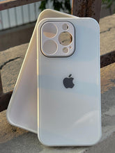 iPhone "14 Pro" Tempered Glass "Chrome" Case - White