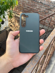 Samsung Galaxy "S23" Leather Texture Case "Chrome Logo" - Green