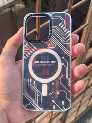 iPhone "13 Pro" Translucent Circuit Case - Red