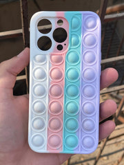 iPhone "13 Pro" Fidget Stress Release Pop-Up Case - White & Lilac