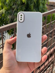 iPhone "XS Max" Tempered Glass "Chrome" Case - Gray