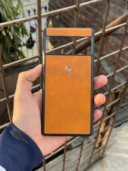 Google Pixel "7 Pro" Premium Leather Texture Case - Orange
