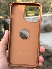 iPhone "14 Pro Max" Spigen Premium Woven Stitched Case - Brown