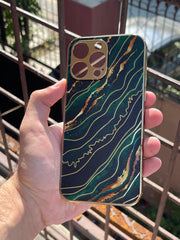 iPhone "14 Pro Max" Marble Textured Case - Green