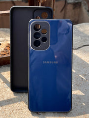 Samsung Galaxy "A33" Tempered Glass "Chrome" Case - Dark Blue