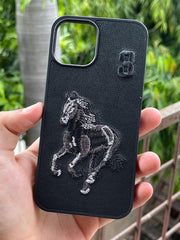 iPhone "12/12 Pro" Polo Embroidered Case - Black