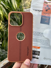 iPhone "15 Pro Max" Spigen Premium Woven Stitched Case - Brown