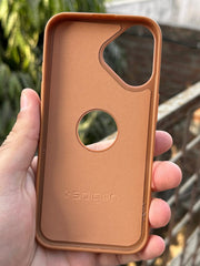 iPhone "16" Spigen Premium Woven Stitched Case - Brown