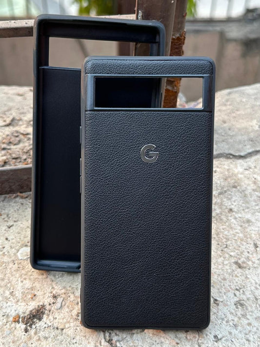 Google Pixel "6A" Premium Leather Texture Case - Black
