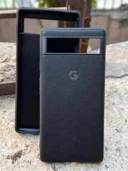 Google Pixel "6A" Premium Leather Texture Case - Black