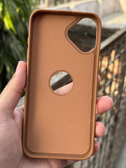 iPhone "16 Plus" Spigen Premium Woven Stitched Case - Brown