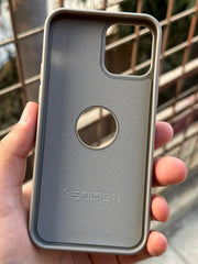 iPhone "12/12 Pro" Spigen Premium Woven Stitched Case - Gray