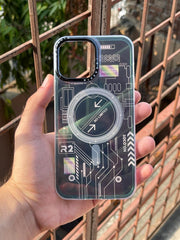 iPhone "13 Pro Max" Translucent Circuit Case - Black