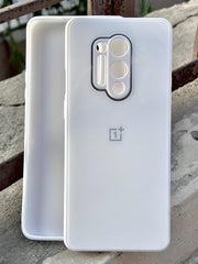 OnePlus "8 Pro" Tempered Glass "Chrome" Case - White