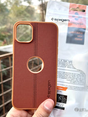 iPhone "11" Spigen Premium Woven Stitched Case - Brown