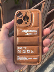 iPhone "13 Pro" Premium Leather Puffer Case - Brown