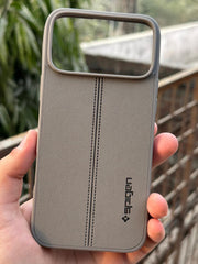 iPhone "17 Pro Max" Spigen Premium Woven Stitched Case - Gray