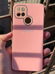 Oppo 'A15/A15s" Tempered Glass "Chrome" Case - Pink