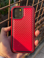iPhone "12 Pro Max" K-Doo Mars Carbon Fiber Textured Case - Red